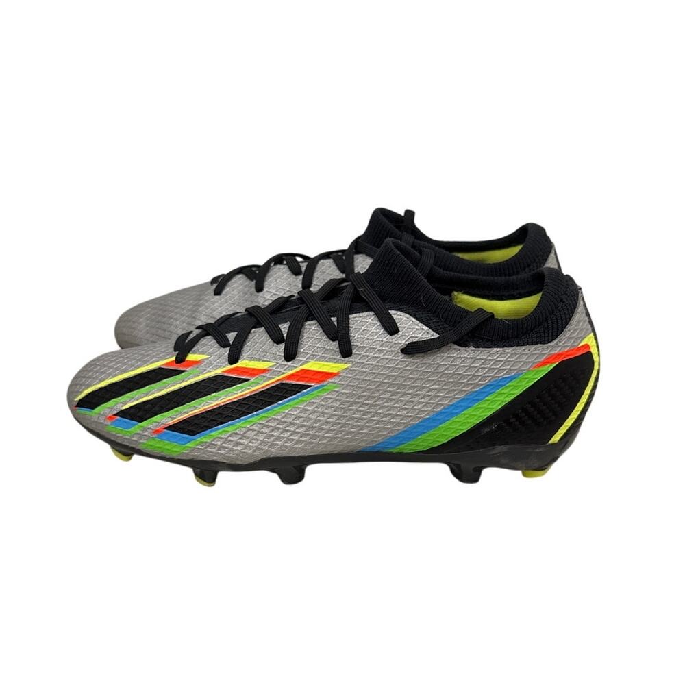 adidas Gray Soccer Cleats with Black and Multicolor Accents